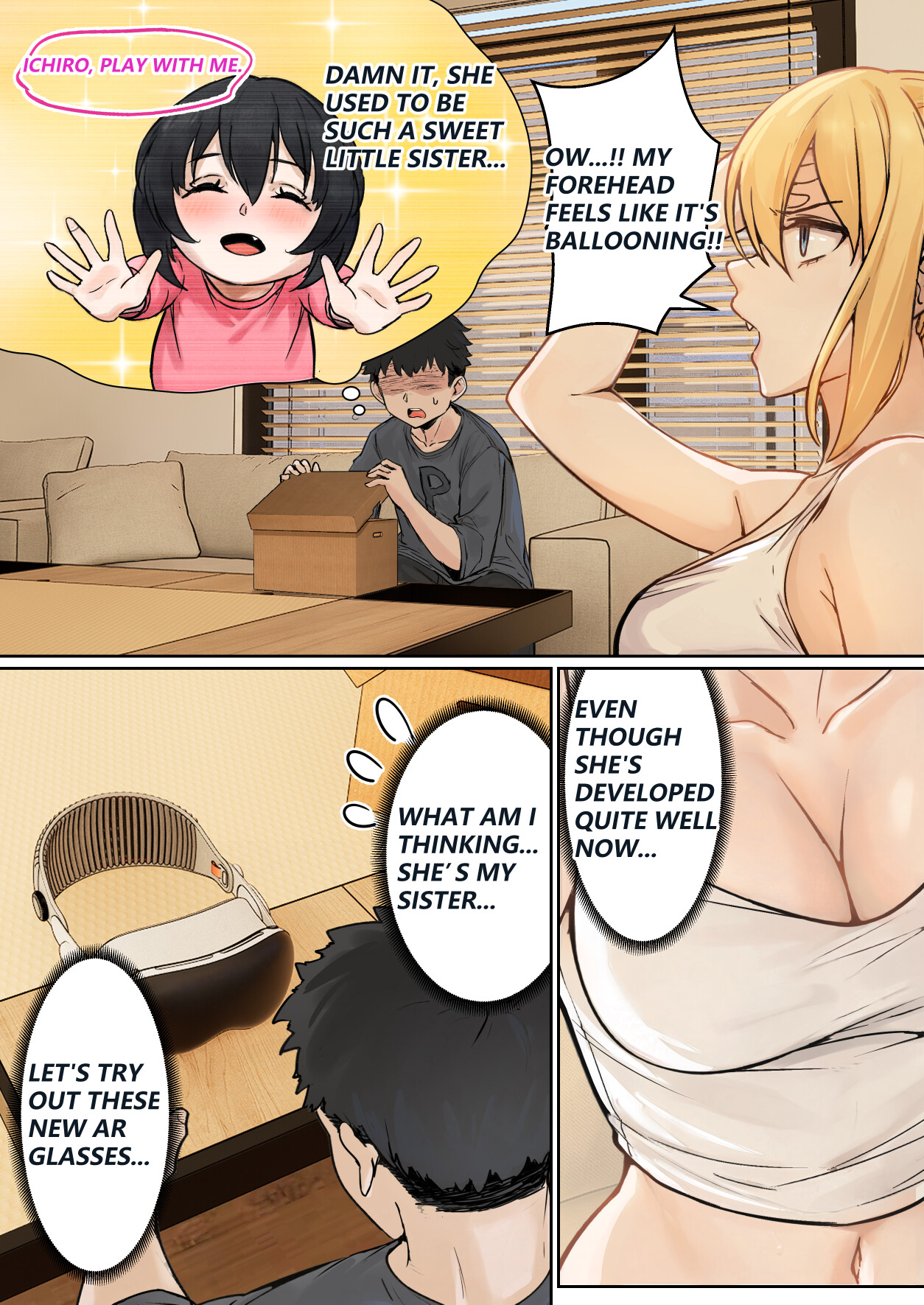 Hentai Manga Comic-My AR glasses can see various stats about my foster sister?!-Read-5